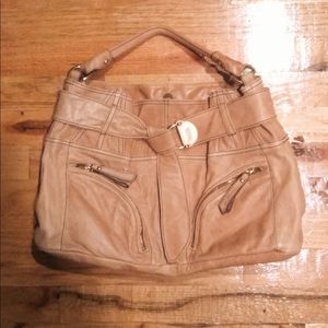 Ladies Brown Leather MADDEN Shoulder Purse